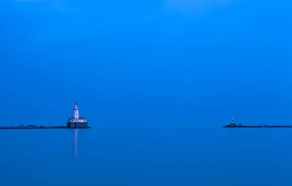 Picture sea, the sky, lighthouse, Bay