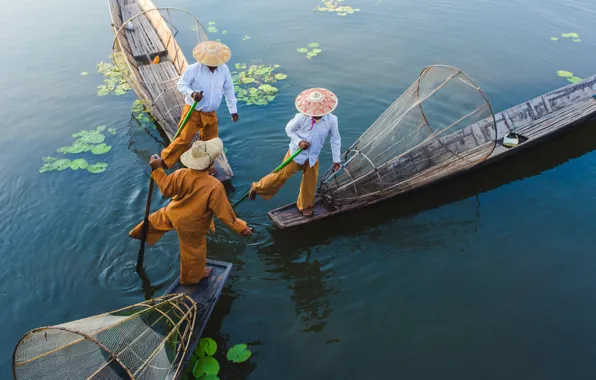 Nets, fishermen, Orientals