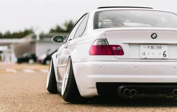 Auto, White, BMW, Wheel, Machine, BMW, Car, E46