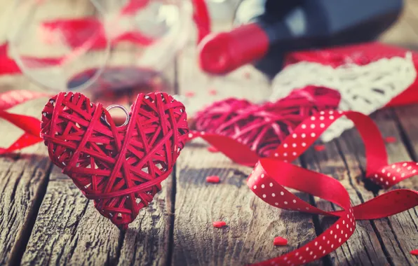Love, wine, heart, tape, gifts, hearts, love, heart