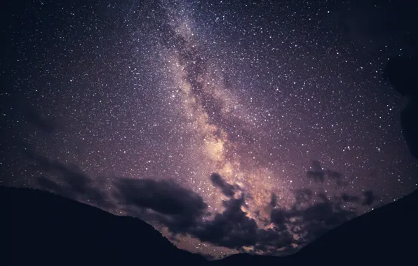 The sky, night, nature, stars, the Milky Way galaxy