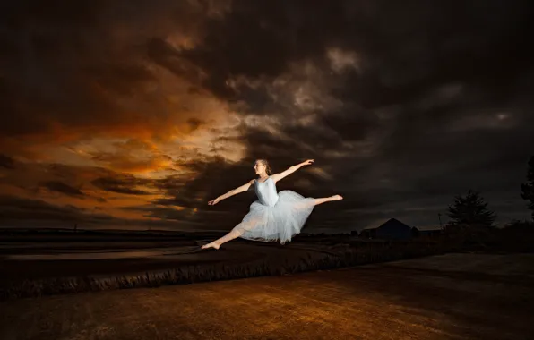 Girl, background, dance