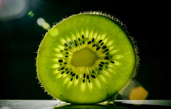 Macro, green, kiwi, fruit