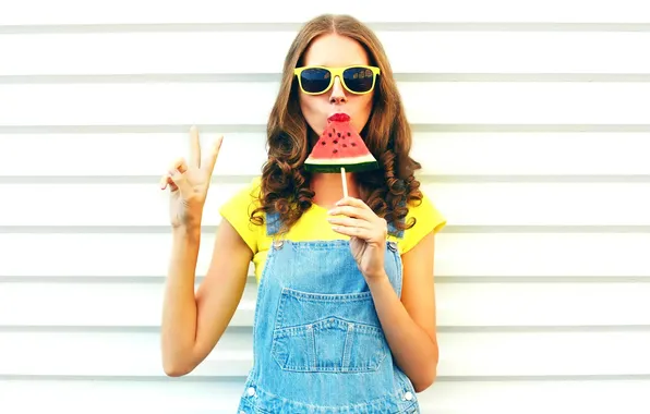 Girl, beautiful, sweet, glasses, ice cream, adorable