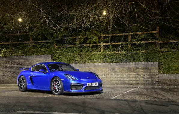 Picture porsche, blue, night, cayman, GT4