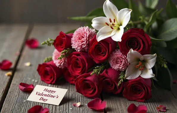 Love, flowers, romance, roses, bouquet, love, happy, Valentine's day
