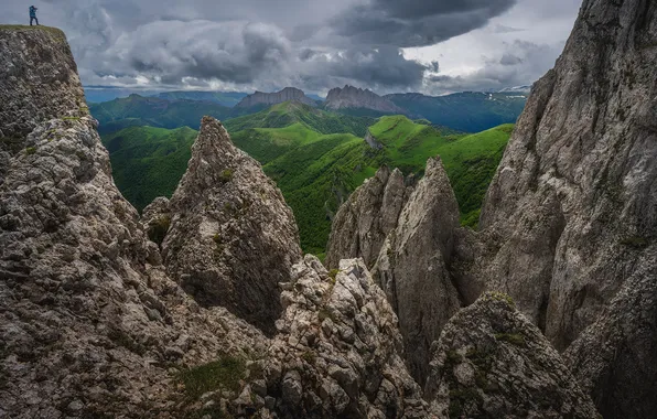 Clouds, beauty, mountain landscape, Big Thach, the splendor of nature, Vasily Yakovlev
