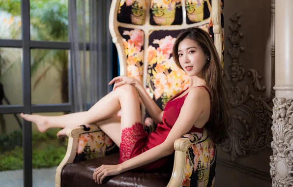 Look, chair, legs, Asian