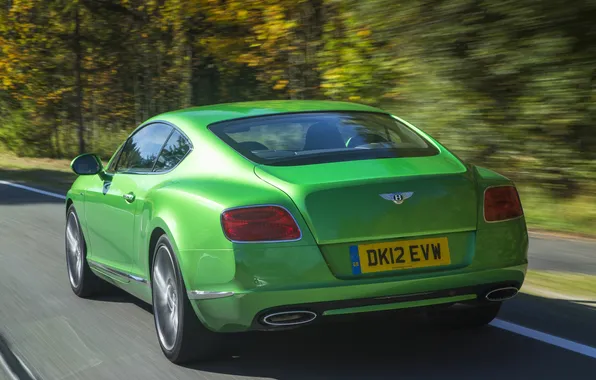 Green, speed, Bentley, Continental, Bentley