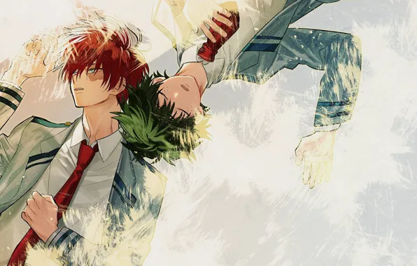 My Hero Academia, Boku No Hero Academy, Midori Isuku, Todoroki Shoto, My Hero Academy
