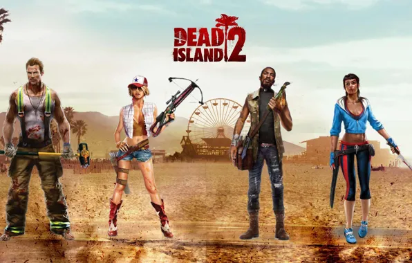 Girl, blood, game, man, machete, Dead Island, cast, sledgehammer