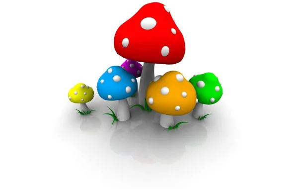 Amanita, assorted colors, Mushrooms