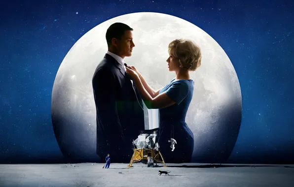 Background, the moon, Scarlett Johansson, Scarlett Johansson, romance, poster, Comedy, Channing Tatum