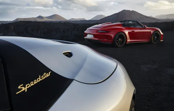 Picture red, 911, Porsche, Speedster, 991, 2019, gray-silver, humps