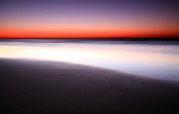 Picture sea, beach, sunset