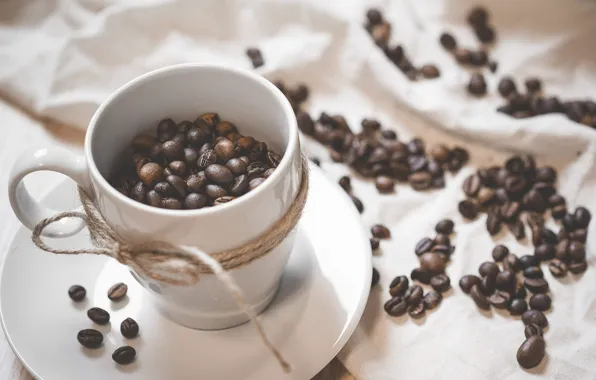 Coffee, Cup, wood, coffee beans, cup, beans, coffee