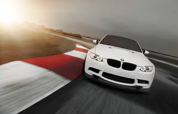Picture the sun, BMW, white, Blik, track, E92, 3 Series