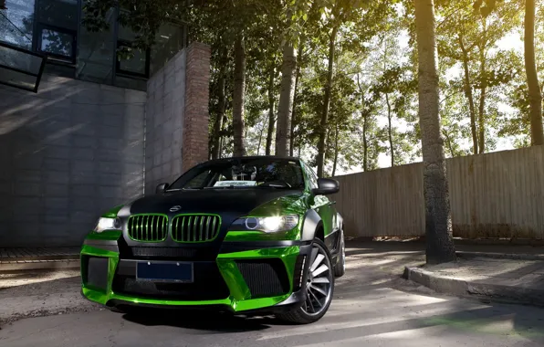 Green, tuning, bmw, BMW, tuning, the front, chrome