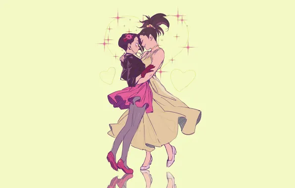 Girls, dance, Fanart, Boku no Hero Academy, My Hero Academia, Presence Of Momo, Jirou Kyouka, …