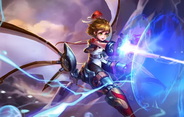 Weapons, the game, wings, girl, laser, King of Glory