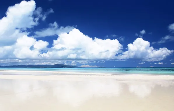 Sand, sea, clouds, shore
