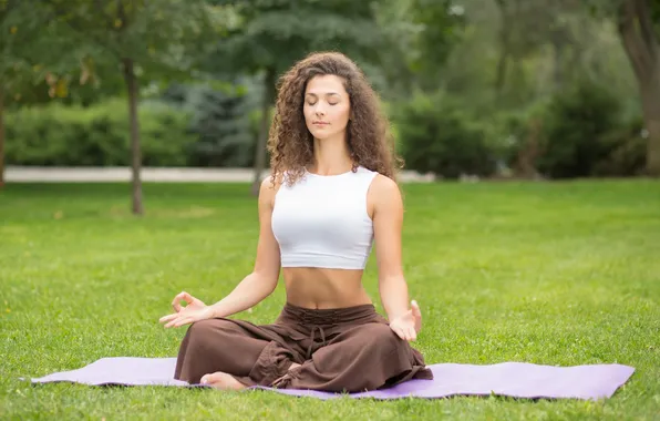 Woman, pretty, yoga, exercises