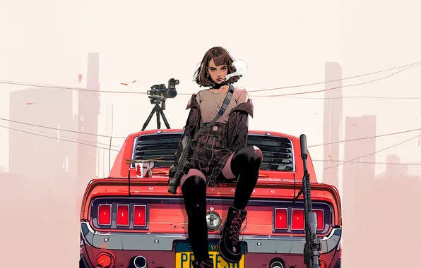 Car, girl, MATILDA, AI Art