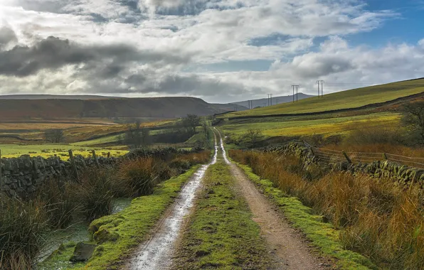 Picture road, England, England, Derbyshire, Peak District