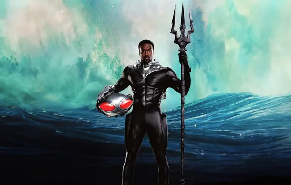 Sea, costume, Trident, helmet, poster, comic, DC Comics, Black Manta