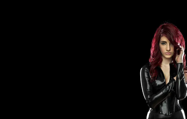 Look, leather, costume, red, Susan Coffey