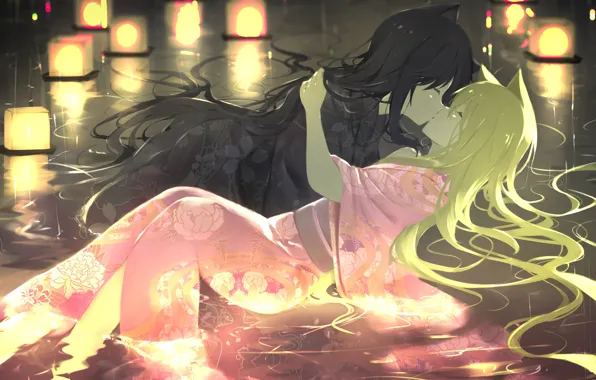 Picture kiss, anime, art, Konohana Kitan