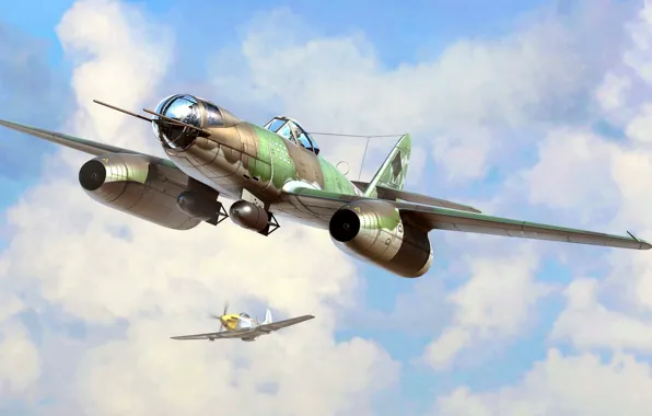 Messerschmitt, fighter-bomber, Air force, Experienced, Messerschmitt Me 262, Me-262A-2a/U2