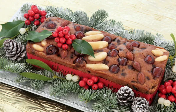 Berries, tree, Christmas, pie, nuts, Christmas, bumps, cakes