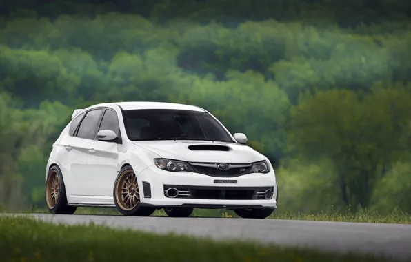 Picture Subaru, Impreza, WRX, STI, White, Road