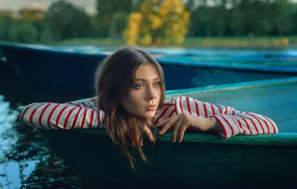 Picture girl, face, mood, hair, boats, hands, Nastya, Anastasia Dobrovolskaya