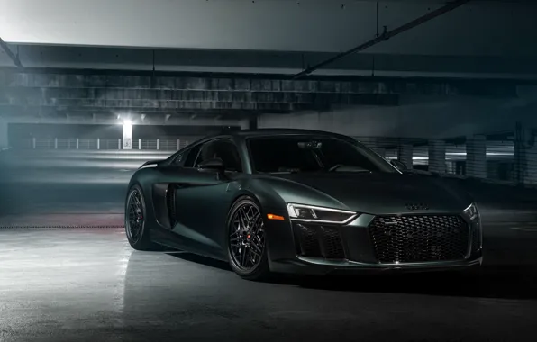 Audi R8, front view, 2018, V10, Vossen