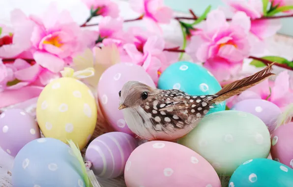 Flowers, eggs, spring, Easter, flowers, spring, Easter, eggs