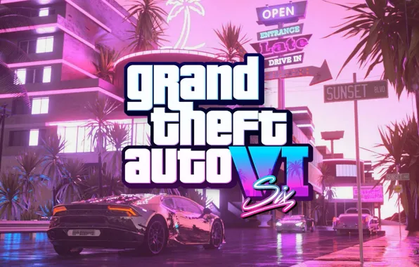 The game, logo, Logo, video game, Grand Theft Auto, Rockstar Games, GTA VI, action-adventure