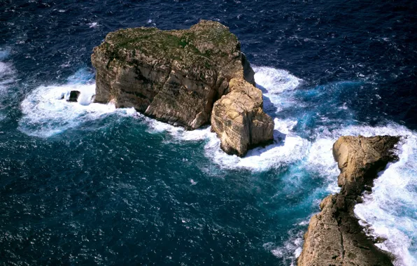 The ocean, rocks, island