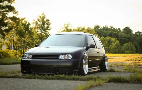 Volkswagen, wheels, black, golf, tuning, front, face, germany