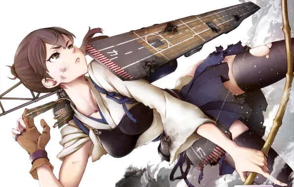 Bow, costume, the battle, arrows, runway, glove, art, Kantai Collection