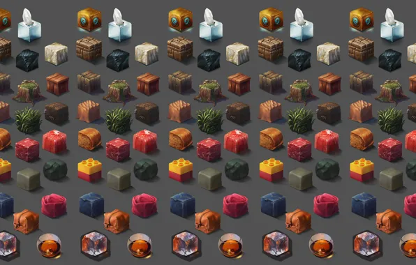 Cubes, texture, art, Riot Games, Ayhan Aydogan