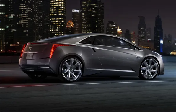 Picture night, coupe, track, machine, Cadillac, cadillac, elr