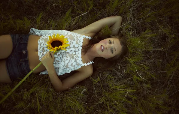 Field, girl, background