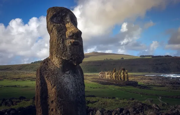 Chile, Easter Island, Ahu Tongariki