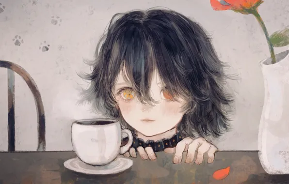 Flower, girl, Cup