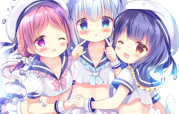 Girls, Trio, gochuumon wa usagi desu ka?, flats forget chino, azumi kazuki, natsu megumi, jouga …