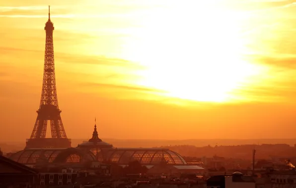 The city, Eiffel tower, Paris, Paris