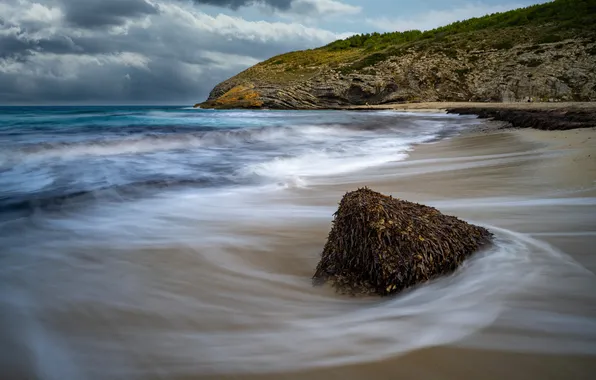 Sea, beach, clouds, coast