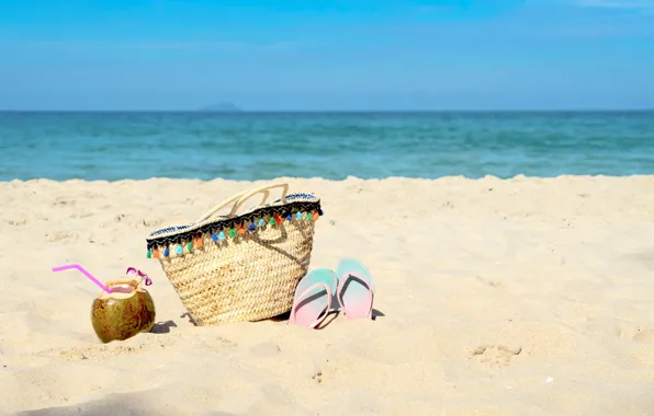 Picture sand, sea, beach, summer, the sky, coconut, summer, beach